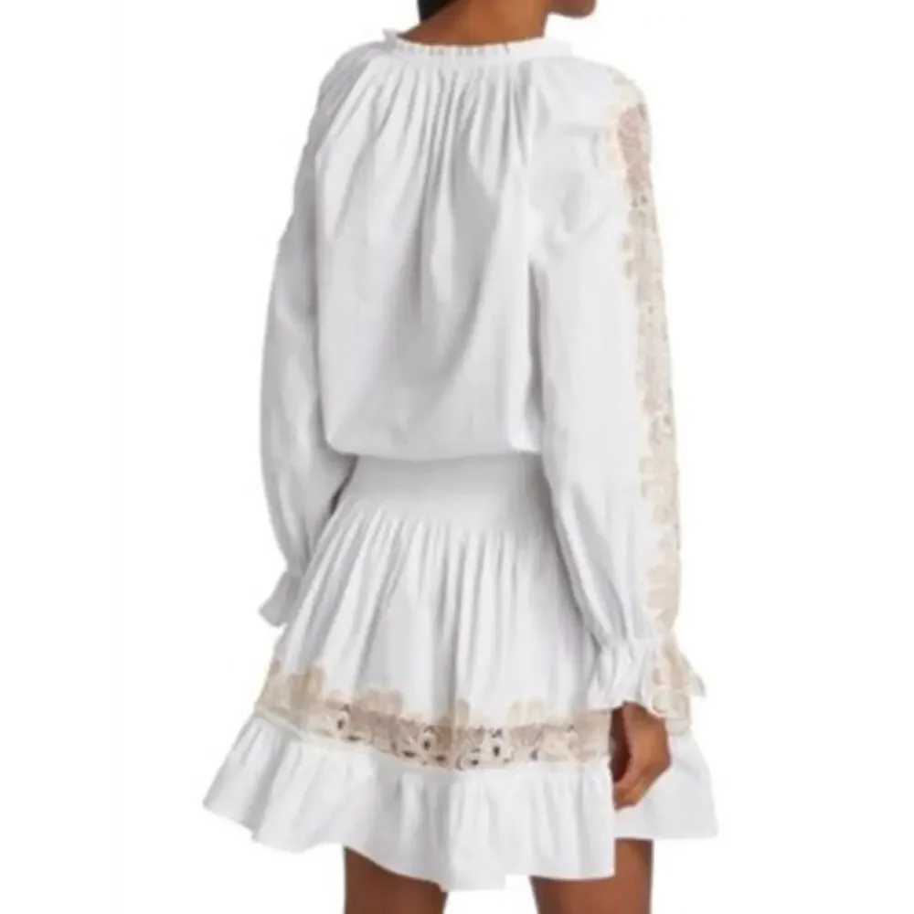 Ramy Brook NEW Dress Raina Cotton-Blend Poplin Mini Cream Size M $395 - Picture 2 of 9